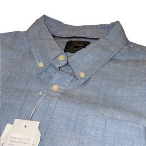 Jachs Men's Large Light Blue Button Down Heritage Chambray Shirt